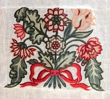 EHRMAN Flowers & Leaves V & A rare TAPESTRY NEEDLEPOINT KIT chair seat / cushion