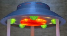 The Invaders UFO/Flying Saucer - Small - In Flight With Stand & Lights