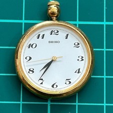 SEIKO 7N01-6010 Pocket Watch Gold Tone Vintage Showa Retro Style