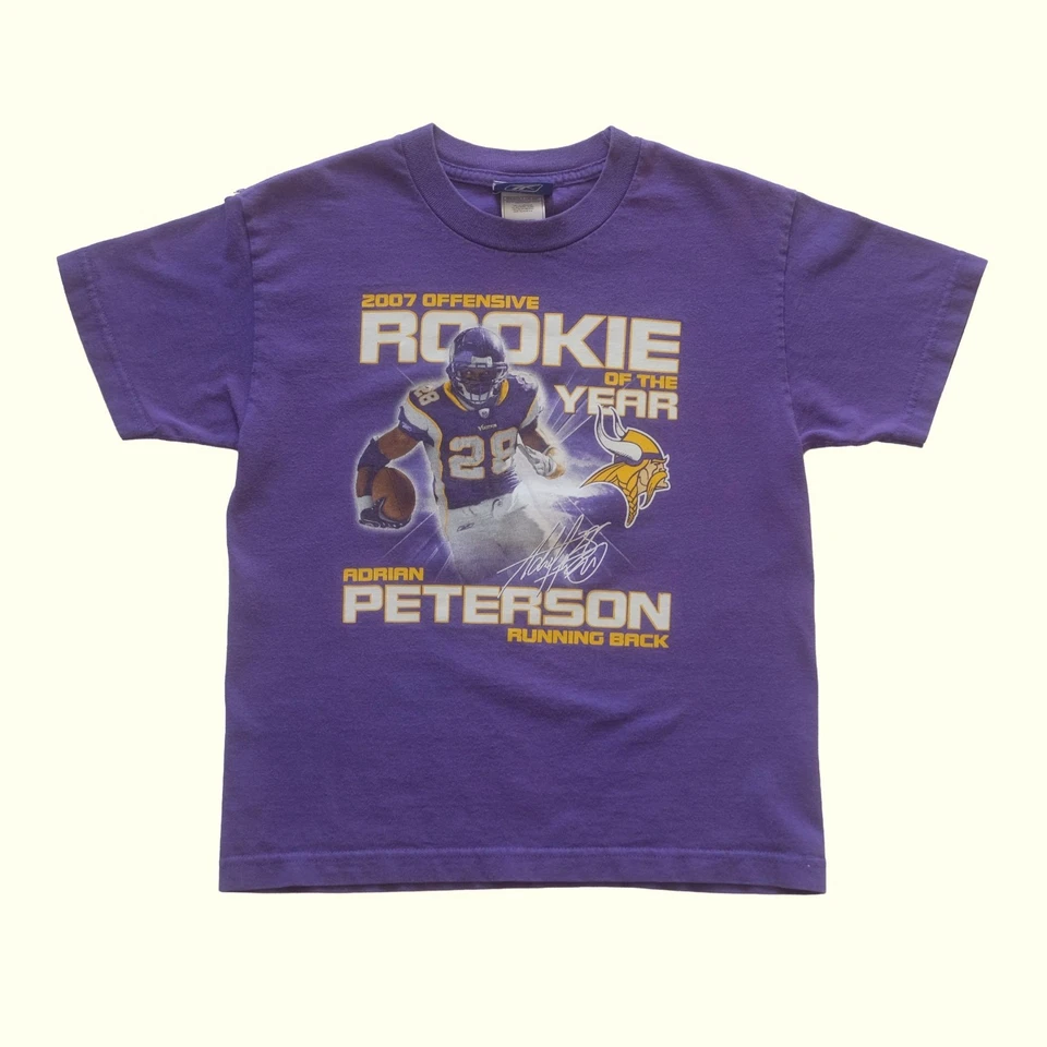 CAMISETA REEBOK NFL DE COLECCIÓN AÑOS 90 FÚTBOL MINNESOTA VIKINGS PETERSON NOVATO TALLA JUVENIL Foto 2 de 4
