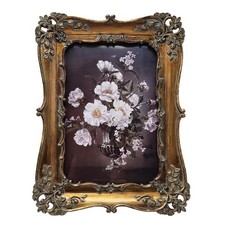4x6 Vintage Picture Frame, Antique Bronze Gold Ornate Photo Frame for Wall Ha...