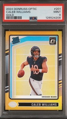 2024 Panini Donruss Optic Rated Rookie Caleb Williams #201 Gold /10 (RC) Bears