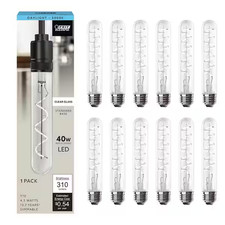 Lot of 14 Feit 40W Equivalent T10 Dimmable Spiral Filament Light Bulb Daylight