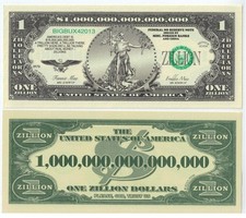 1000 TOTAL - Zillion Dollar Funny Money Bills...