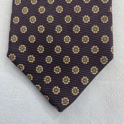 Jacob Roberts Silk Tie Italy Foulard Deco MicroDots Geometric Blue vtg 90s 3x59