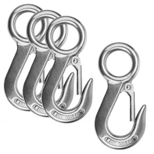 4 Pack Fast Eye Safety Snap Hook for Boat, Heavy Duty Stainless Steel Carabin...