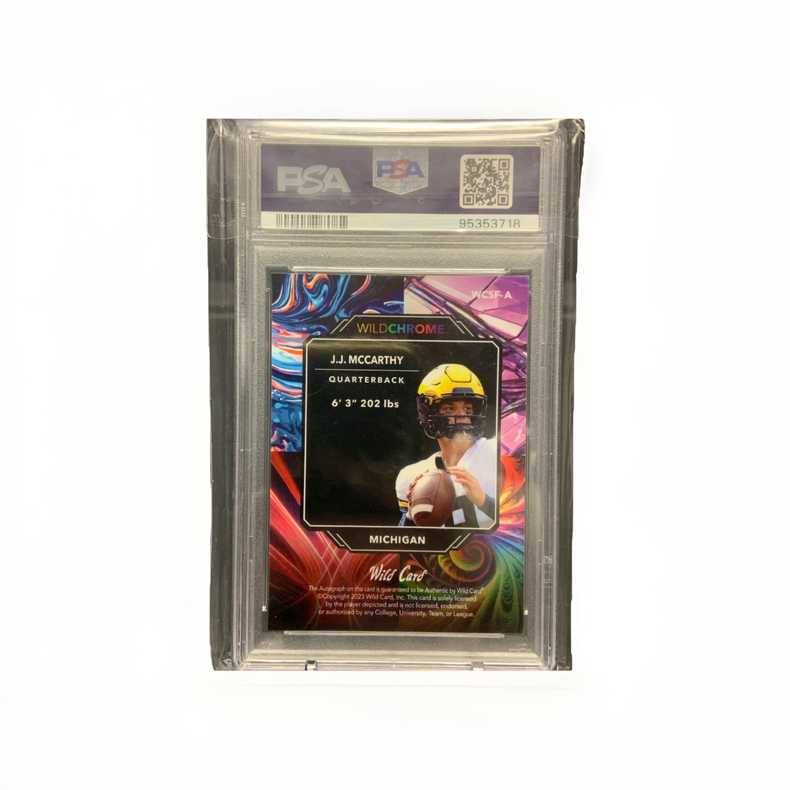 TRUE 1/1 JJ Mccarthy 2023 WC Wildchrome Silver Super Fractor #1/1 PSA 9 XRC 