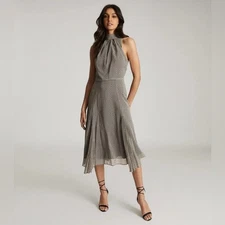 NWT Reiss Jenna Chevron Print Midi Dress, Size 10