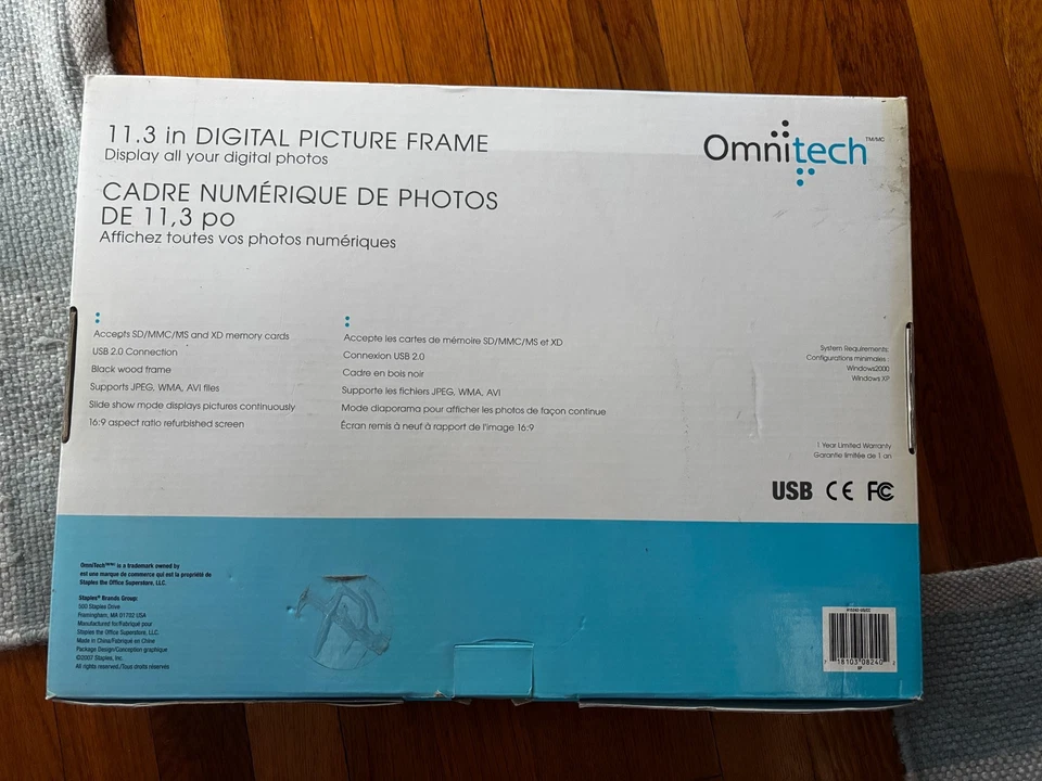 Omnitech 11.3" Digital Photo Frame USB 2.0 Connection New in Box - Image 3 of 4