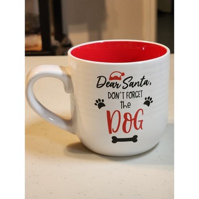 Christmas Dog Mug Dear Santa Dont Forget The Dog Red White Coffee Tea Cup