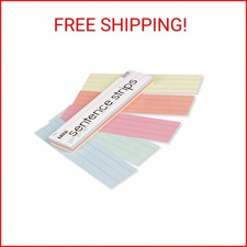 Pacon Mini Sentence Strips, 5 Assorted Colors, 1-1/2" x 3/4" Ruled, 3" x 12", 10