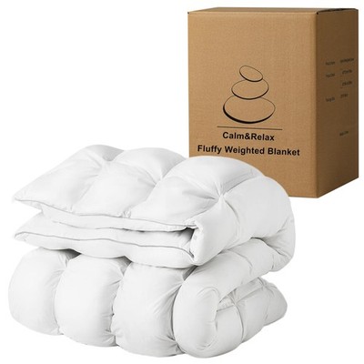 Calm&Relax Hybrid Weighted Blanket: 2-in-1 Reversible Fluffy Cotton Design, B...