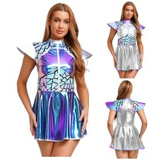 Women's Space Alien Costume Festival Cosplay Performance Outfit Fancy Dress US