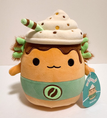 Squishmallows 7'' Nakobe the Latte Axolotl Animal Plush Doll Toy