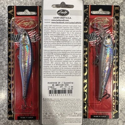 3 Packs Lucky Craft Pointer 100 SP MS American Shad