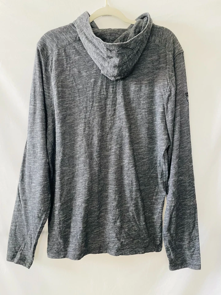 Buffalo David Bitton Men Heather Gray Long Sleeve Henley Pullover Hoodie Size XL - Image 2 of 4