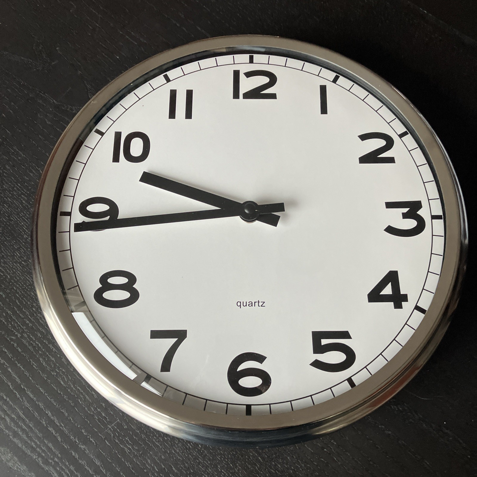 IKEA PUGG Wall Clock 12-1/2" Stainless Steel Analog Silent Q