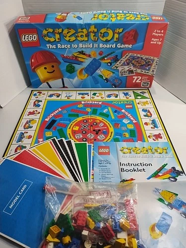 Vintage Lego Creator The Race To Build It Board Game ~RoseArt 1999 Official LEGO
