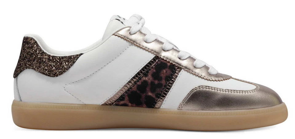 Tamaris Halbschuh Weiß Gold Leopard Schnürschuh Sneaker Einlage Touch IT - Bild 3 von 4