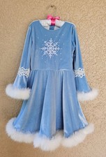 Stunning DOLLCAKE blue ONE STARRY NIGHT snowflake FROZEN dress - size 7 - EUC 