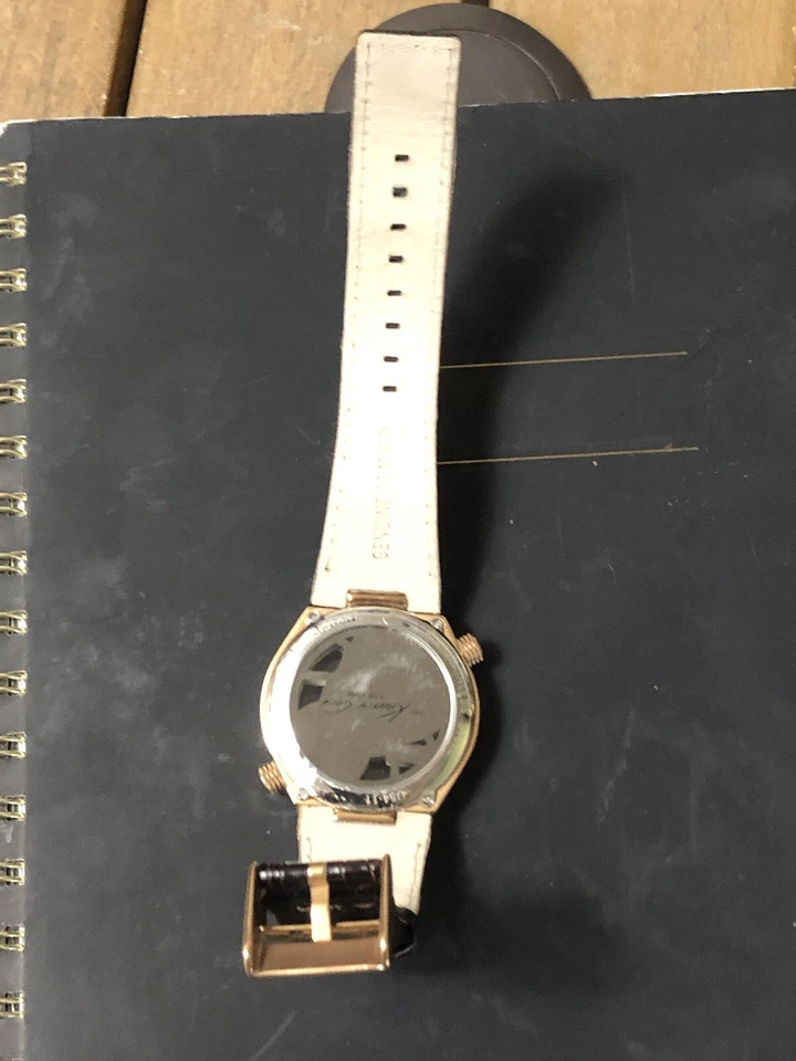 Kenneth Cole KC1715 Relógio Masculino DUAL TIME Esqueleto Dourado Rosa Pulseira Marrom Escuro - Imagem 4 de 4