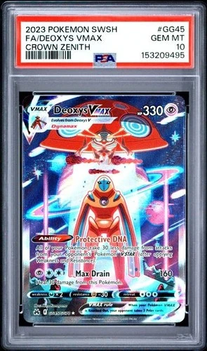 PSA 10 Deoxys Vmax GG45/GG70 Pokemon Crown Zenith Galarian Gallery Card