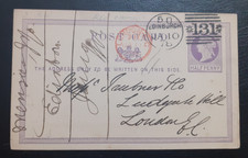 QV Postal Stationery 1/2d Postcard Used (CP3)