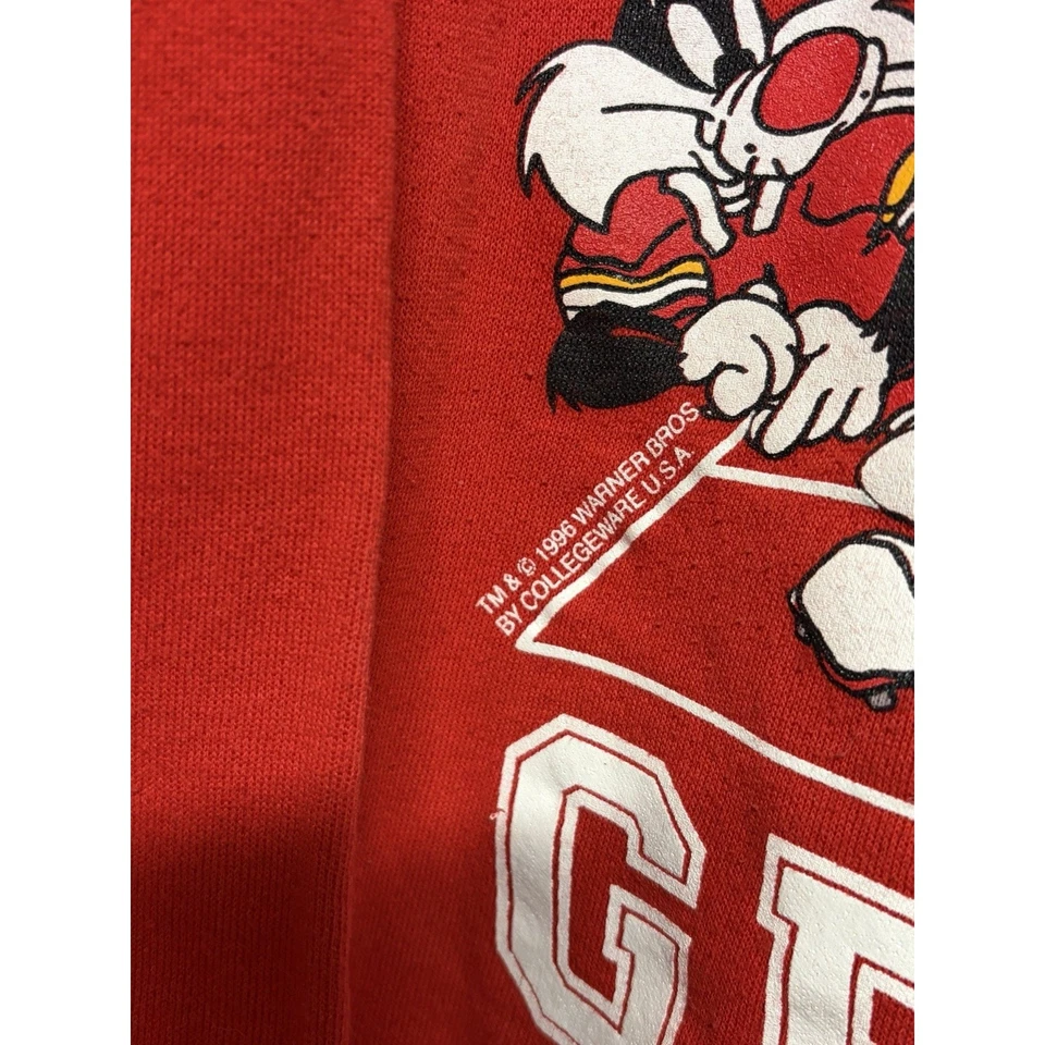 Sudadera De Colección 1996 Looney Tunes Georgia Bulldogs Cuello Redondo L Hanes Collegeware Foto 2 de 4