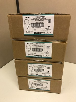 LOT of 40 NEW Panduit NK5EPC7Y Cat5e Patch Cord Cable Off-white 7ft
