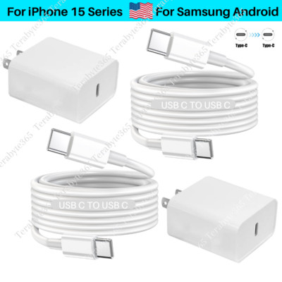 New Fast Charger USB C-Type C Cable For iPhone 15 Pro Max Plus iPad Samsung Lot