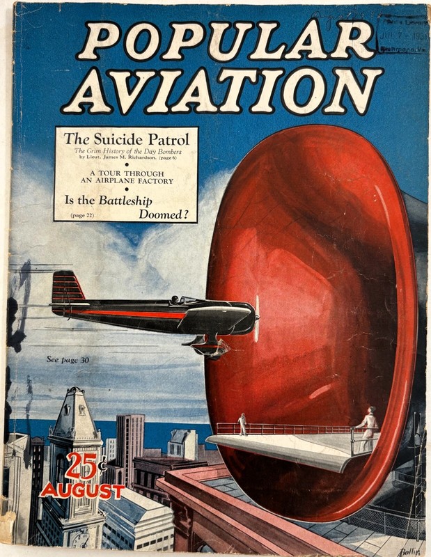 POPULAR AVIATION Magazine, August 1931, Military, Civil & Model Aviation