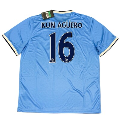 2013/14 Manchester City Home Jersey #16 Kun Aguero XL Nike Soccer