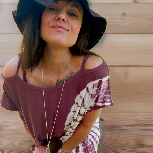 EASEL tunica donna piccola viola tie dye oversize boho spalle scoperte top NUOVO - Foto 3 di 11