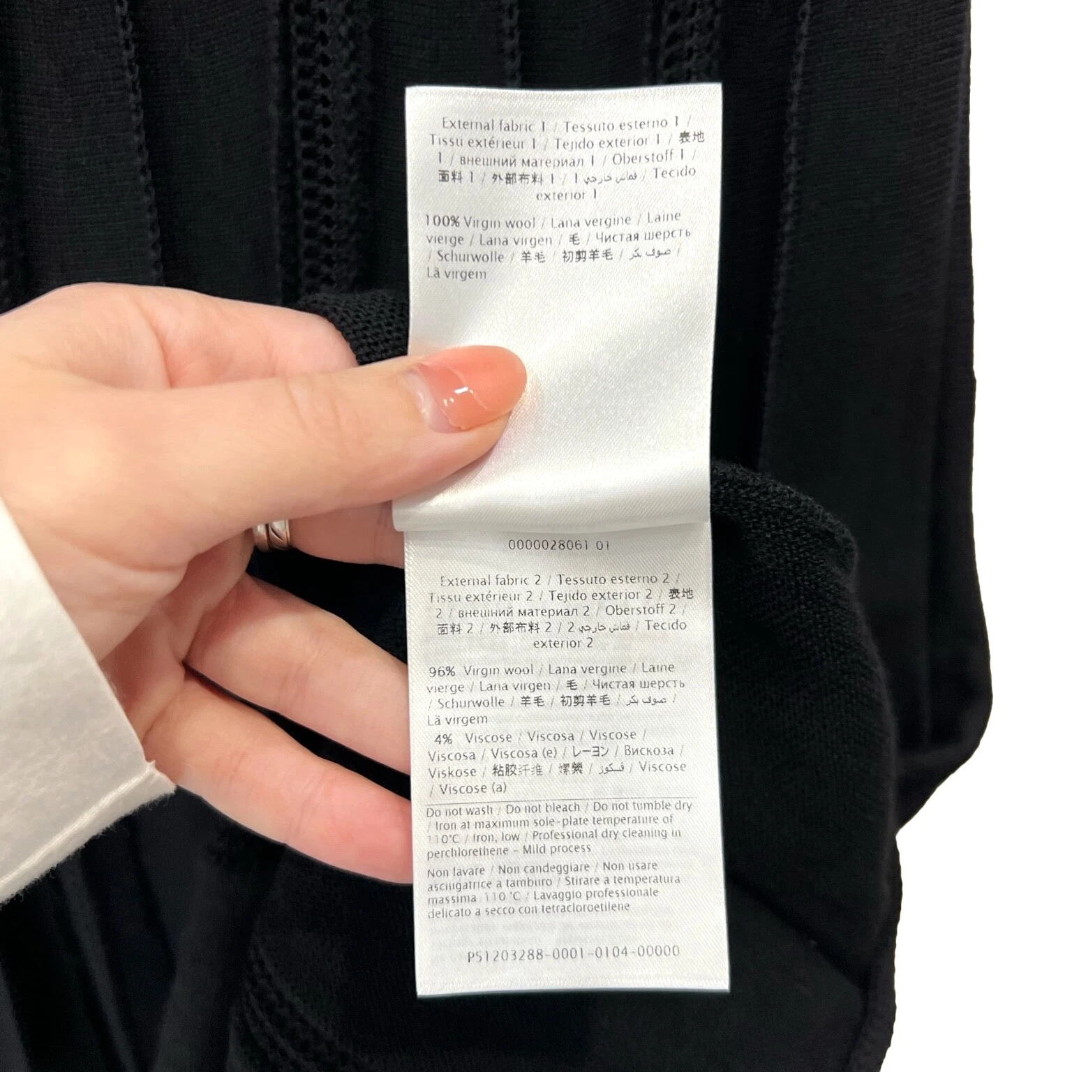 Abito maglione Valentino lana nero maglia pannello testurizzato nuovo con etichetta tg M 6