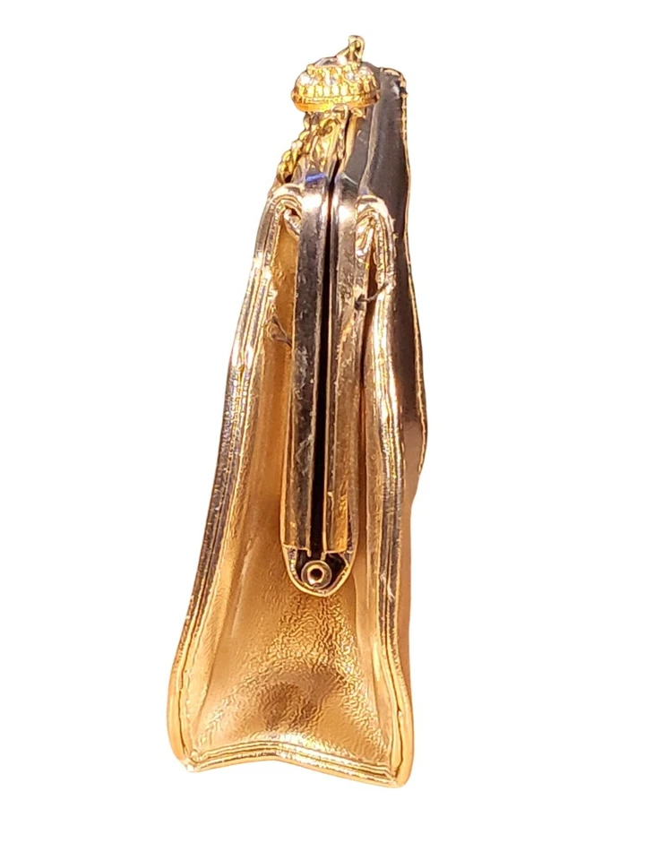 Bolso sin asas dorado vintage de noche diseñador de gota cadena pequeña fiesta ropa de noche Foto 2 de 4