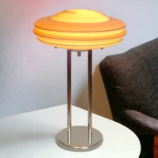 Art Deco Desk Lamp "ATLANTIC" Chrome Midcentury Table Lamp Unique