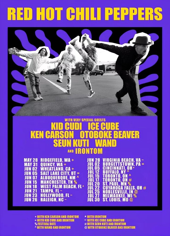Red Hot Chili Peppers 2024 2025 box office concert poster USA