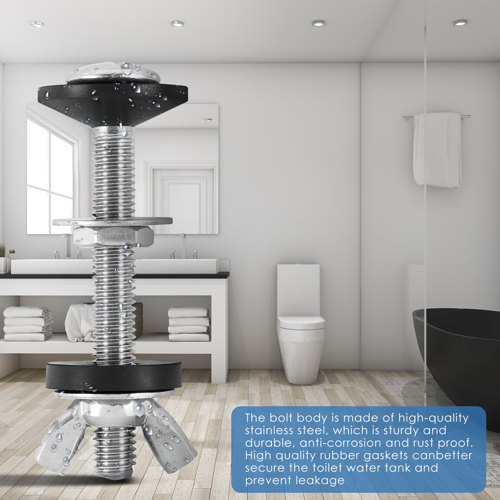 4Pcs Toilet Tank Bolts Toilet Seat Screw Bolt Kit 3.15inch Toilet Tank