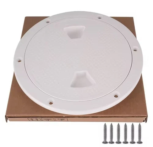 Boat Marine Deck Plate 6'' Twist-N-Lock Waterproof Hatch Access Cover White
