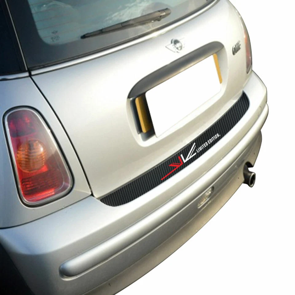 Calcomanías de vinilo de fibra de carbono 5D pegatinas protectoras de parachoques trasero para Mini Cooper R56 R57 Foto 3 de 4