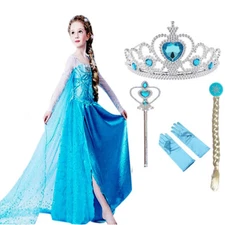  Costumes Girls Elsa Anna Princess Party Dress Frozen Fancy Cosplay Kids Clothes