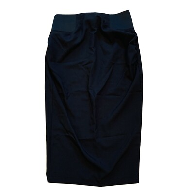 Asos Black Pencil Skirt Size High Rise Ruched Sides Elastic Waist