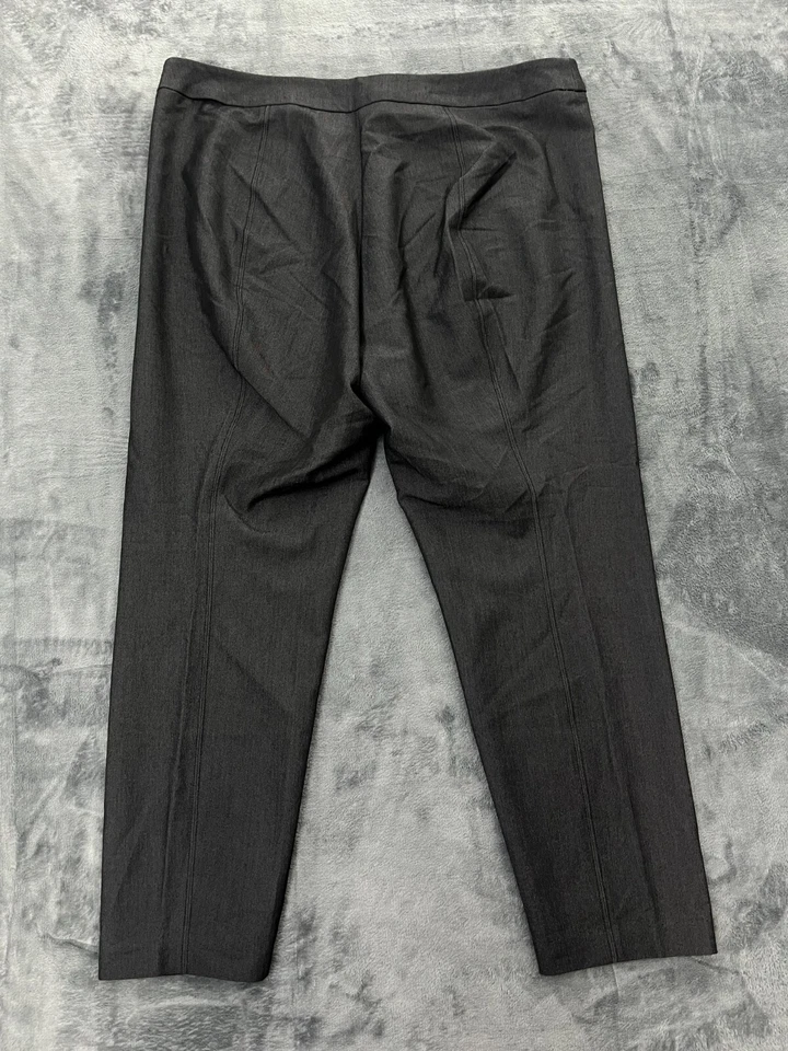 Pantalones Ashley Stewart para mujer 18W Plus gris elástico pierna recta cintura alta Foto 2 de 4