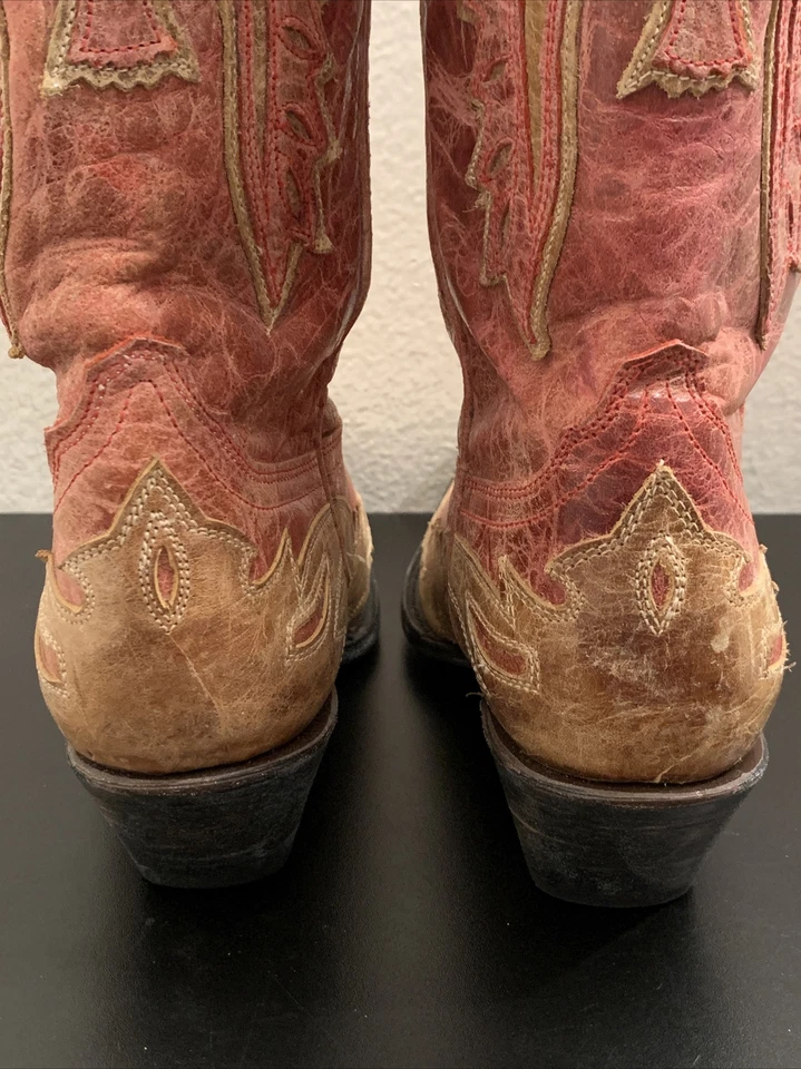 RUDEL Mujer Rosa Bronceado Águila Bota Vaquera US 8 E Western Punta Corta Bota Foto 4 de 4