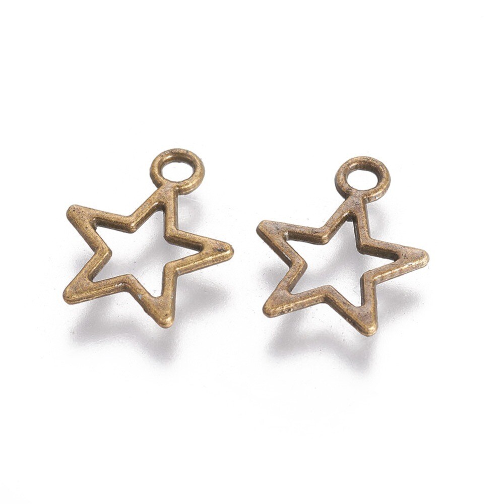 10 Star Charms Antiqued Bronze Star Charms Wholesale Celestial15mm | eBay