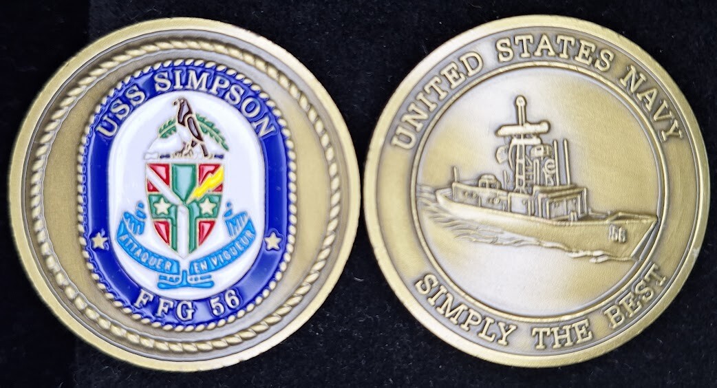 USS Simpson FFG-56 Navy Challenge Coin - Simply the Best