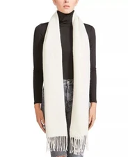 Steve Madden Womens Scarf Ivory Blanket Wrap Super Soft Knit Fringe New