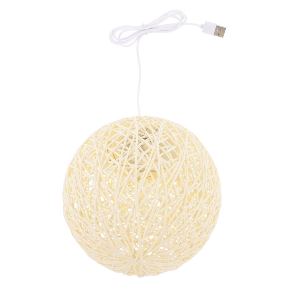 Rattan Lampshade Decorative Desktop Night Light Compact Size