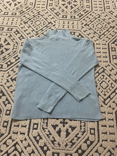Vintage 90s 00s Girls Unbranded Blue Turtleneck Long Sleeve Top. Size X-large - Picture 6 of 10