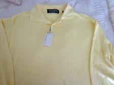 Brandini Sweater MADE ITALY Long Sleeves Men's Size Large Light Yellow NWT 115